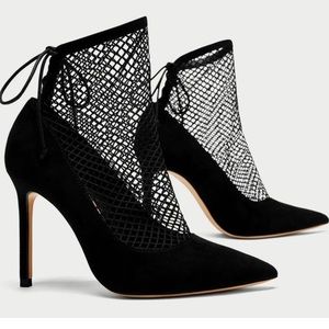 Zara fishnet heels